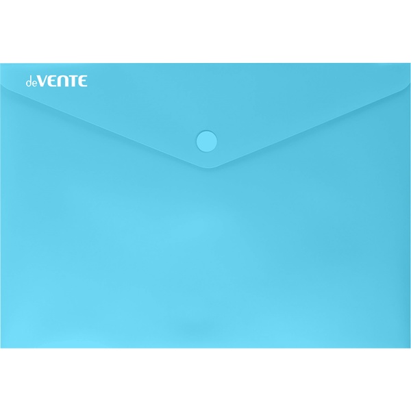 Папка-конверт на кнопке, А5, PP 180 мкм, непрозрачная, deVENTE Pastel_бирюзовая