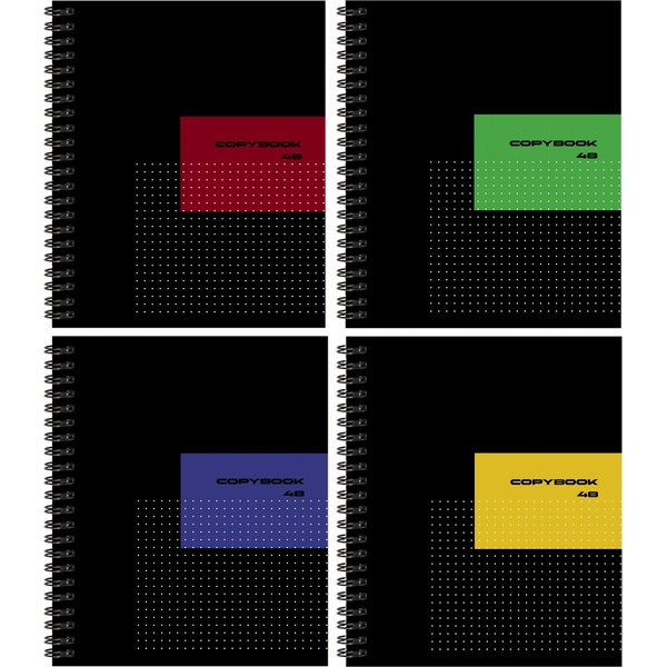 Тетрадь А5, клетка, 48 л., на гребне, 60 г/м², Alingar Black style_4 дизайна