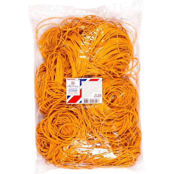 Резинки банковские канцелярские, Ø60 мм, 1000 г (п/п), каучук 80%, цв.: натур., Attomex