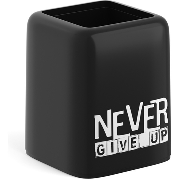 Органайзер для канцелярии (стакан) ErichKrause Forte_Stay Strong, пластиковый, квадратный, черный