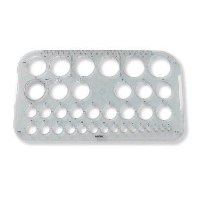 Трафарет окружностей, 36 элементов, 20 см, пластковый, прозрачный, ассорти, РАНТИС