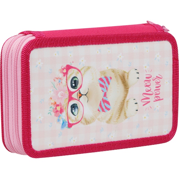 Пенал 2 отд., на молнии, 190*110*35 мм, текстиль, ArtSpace Meow power  Акция!