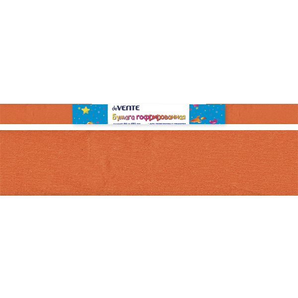 Бумага гофрированная (креповая), 50*250 см, 32 г/м², оранжевая, deVENTE     Акция!