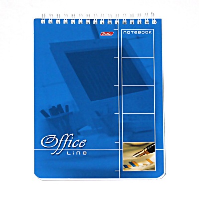 Блокнот на спирали А5, 60 л., клетка, 60 г/м², уф-лак, ж/подложка, Hatber Office Line