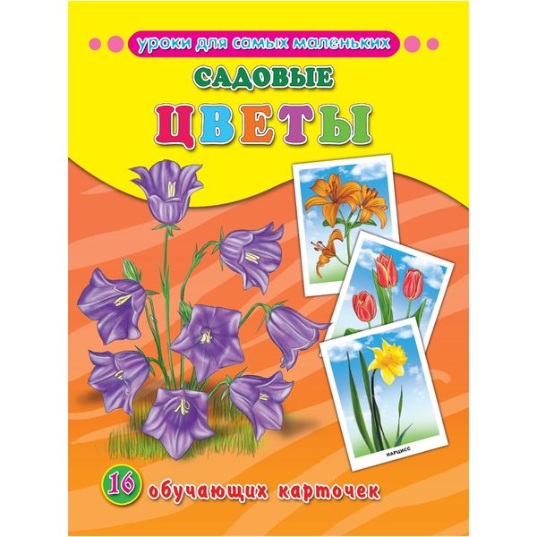 Карточки обучающие. Уроки для самых маленьких. Садовые цветы, 16 шт.   Акция