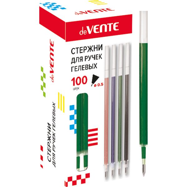 Стержень гелевый зеленый, 130 мм, 0.5 мм, н-к Standard, защитный колпачок, deVENTE Стержень гелевый зеленый, 130 мм, 0.5 мм, н-к Standard, защитный колпачок, deVENTE