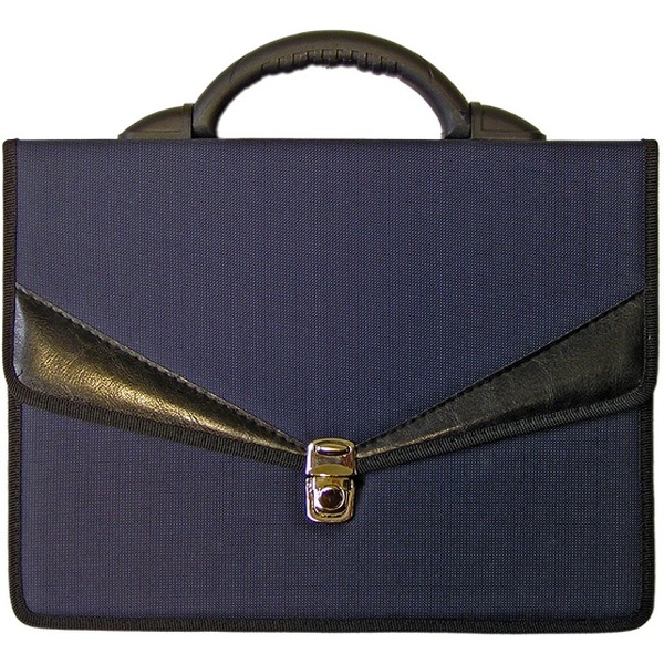 Портфель деловой КАНЦБУРГ Ладога, текстиль/иск. кожа, 260*350 мм, 2 отд., синий Портфель деловой КАНЦБУРГ Ладога, текстиль/иск. кожа, 260*350 мм, 2 отд., синий