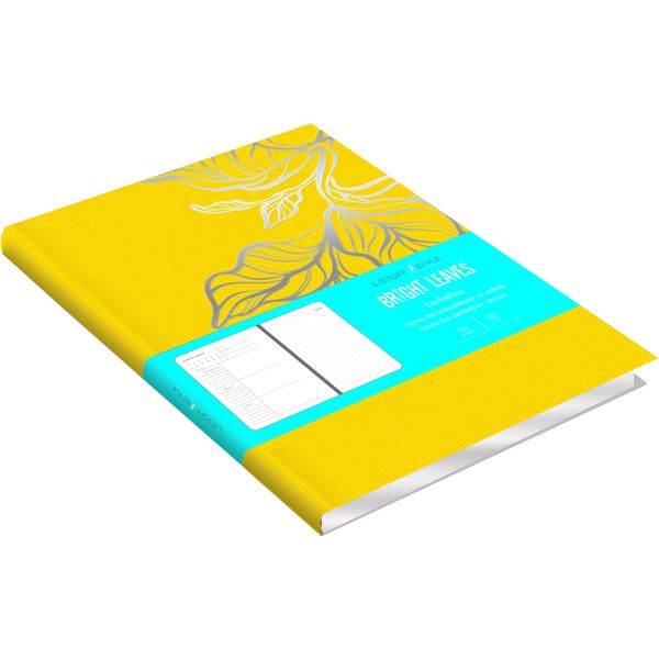 Ежедневник недатированный, А5, 136 л., 70 г/м2, инт. перепл., и/к, Listoff Bright leaves_желтый Ежедневник недатированный, А5, 136 л., 70 г/м2, инт. перепл., и/к, Listoff Bright leaves_желтый