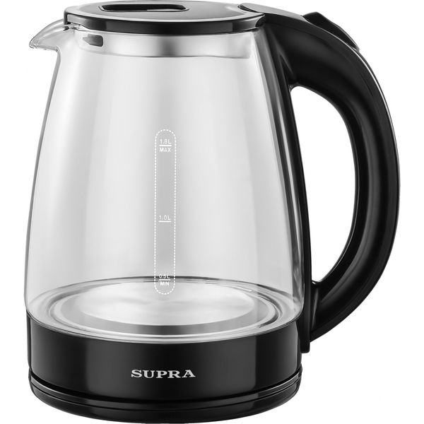 Чайник электрический Supra KES-1870G 1.8л. 1500Вт черный (корпус: стекло) Чайник электрический Supra KES-1870G 1.8л. 1500Вт черный (корпус: стекло)