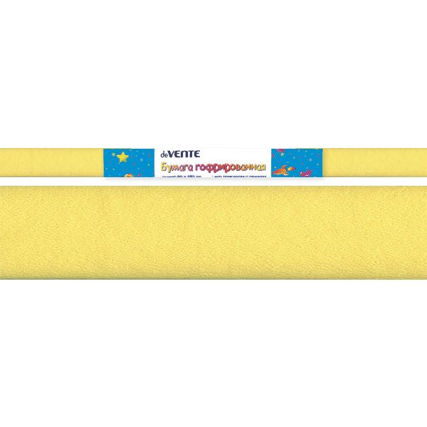 Бумага гофрированная (креповая), 50*250 см, 32 г/м², лимонная, deVENTE    Акция!