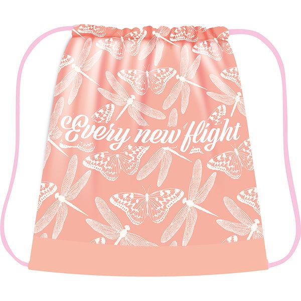 Сумка для сменной обуви ПЧЕЛКА Бабочки на розовом, 42*34 см Акция!