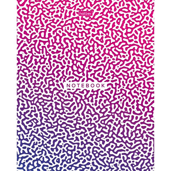 Тетрадь А5, клетка, 40 л., на скобе, 60 г/м², глян. лам., Hatber Радужные переливы_5 дизайнов