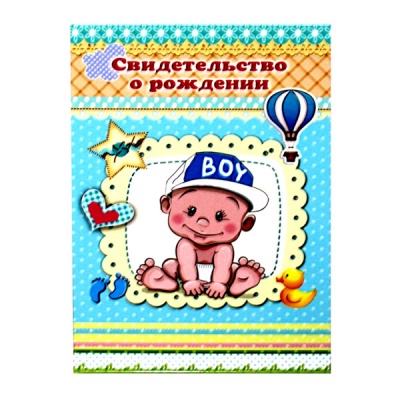 Папка "СВИДЕТЕЛЬСТВО О РОЖДЕНИИ" Малыш в бейсболке