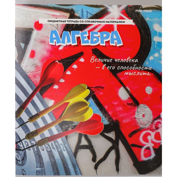Тетрадь предметная 48 л., клетка, 60 г/м², мел. картон, твин-лак, Prof-Press Дерзкая_Алгебра Тетрадь предметная 48 л., клетка, 60 г/м², мел. картон, твин-лак, Prof-Press Дерзкая_Алгебра