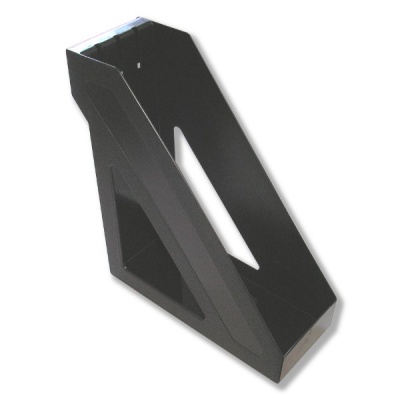 Лоток для бумаг вертикальный, 1 секция (100 мм), пластик., черный, СТАММ Базис