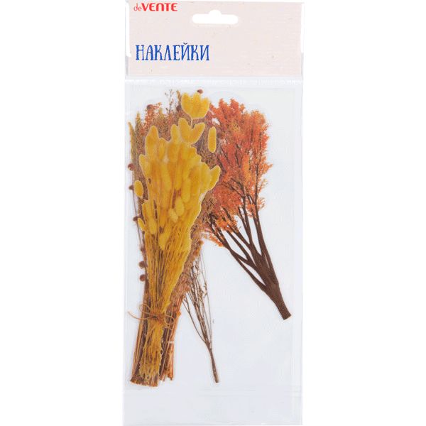 Наклейки для творчества, 6 шт., ПЭТ-пленка, deVENTE Гербарий_Букетики сухоцветов