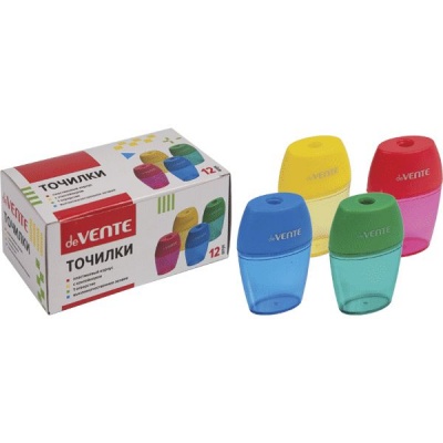 Точилка пластиковая, 1 отв., контейнер, deVENTE_4 дизайна