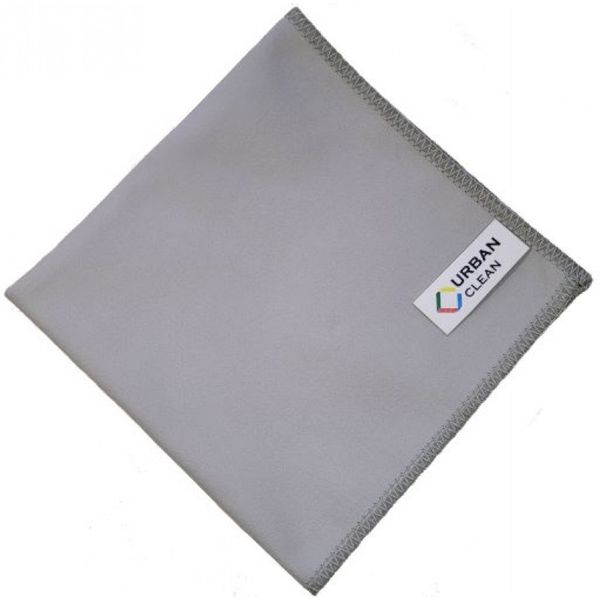 Салфетка для стекол и зеркал, 30*30 см, иск. замша, 220 г/м², цв.: серый, Urban clean (б/уп)