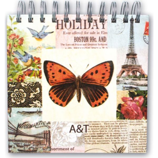 Книга телефонная на гребне, 150*150 мм, 56 л., линия, ФЕНИКС+ Коллаж, 7БЦ, 14 разделителей, уф-лак