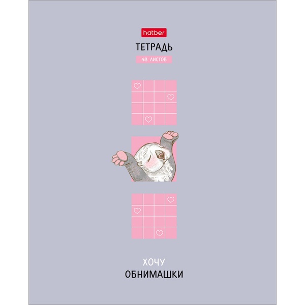 Тетрадь А5, клетка, 48 л., на скобе, 65 г/м², мат. лам., Hatber Калан Кеша (акционный товар)