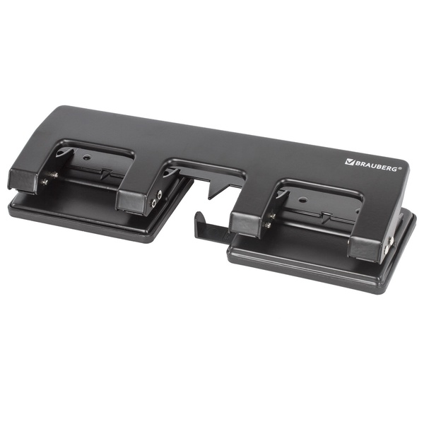 Дырокол на 15 л., 2-4 отв., металлический корпус, BRAUBERG HL-4_черный