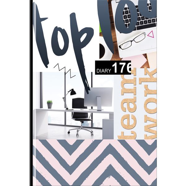 Ежедневник недатированный, А5, 176 л., 60 г/м2, 7БЦ, глянц. лам., выб. лак, BG Team work  Акция!