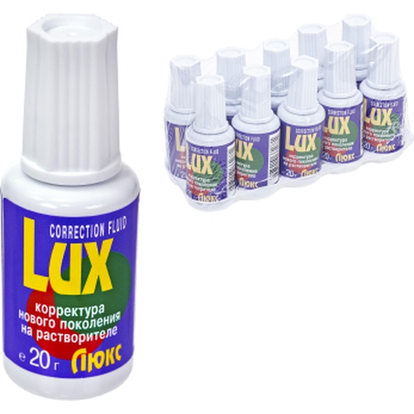 Корректирующая жидкость с кисточкой FORUM LUX, 20 мл, на основе растворителя