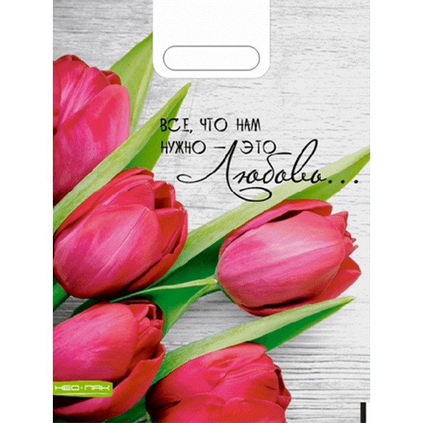 Пакет с вырубной ручкой, 40*30 см, полиэтилен 60 мкм, Романтика Пакет с вырубной ручкой, 40*30 см, полиэтилен 60 мкм, Романтика