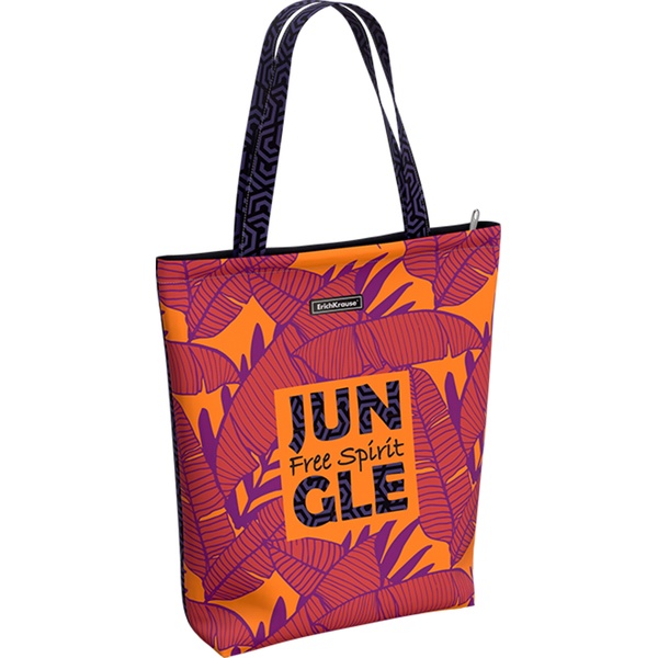 Сумка-шопер ErichKrause Jungle Spirit 14L, 39*38*12 см, 1 отд., на молнии, 1 вн/карм., полиэстер Сумка-шопер ErichKrause Jungle Spirit 14L, 39*38*12 см, 1 отд., на молнии, 1 вн/карм., полиэстер