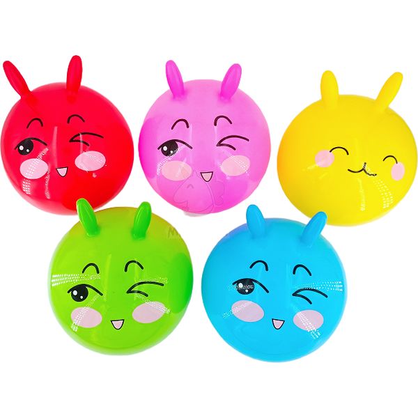 Мяч прыгун (фитбол) с рожками, d 22 см, цвет ассорти