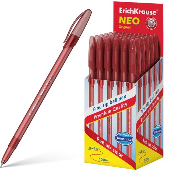 Ручка шариковая красная, 0.7 мм "игла", ErichKrause Neo Stick Original