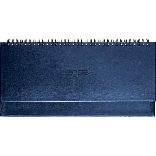 Планинг 2026 г, 294*142 мм, 64 л. 70 г/м², тв. обл., и/к, поролон, тисн., гребень, Attomex Visa_т-синий