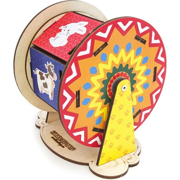 Сортер-барабан "Ферма", 14*12*13 см, фанера    Акция!!!