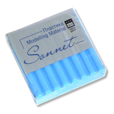 Пластика (полимерная глина) СОНЕТ, запекаемая, 56 г, флуоресцентная голубая Акция!