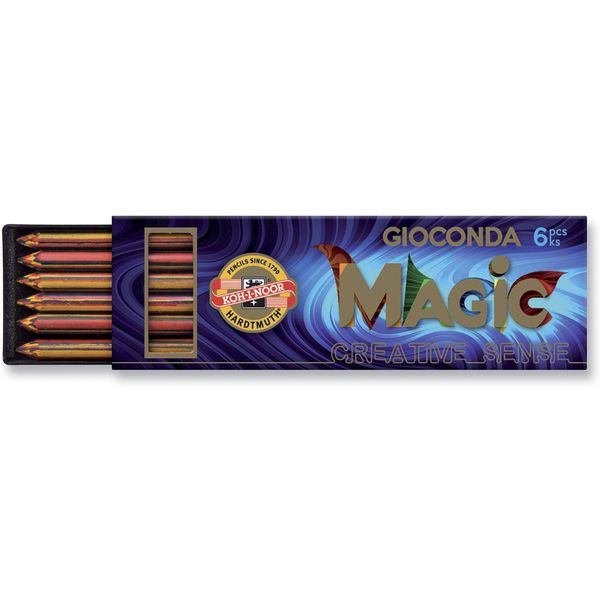 Грифели многоцветные, 5.6 мм* 60 мм, HB, 6 шт/уп, KOH-I-NOOR Gioconda Magic Грифели многоцветные, 5.6 мм* 60 мм, HB, 6 шт/уп, KOH-I-NOOR Gioconda Magic