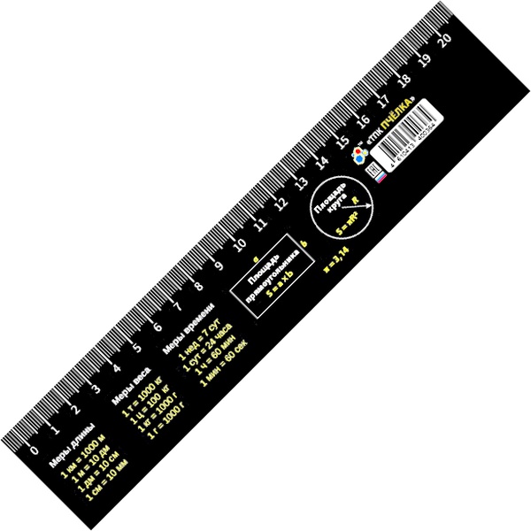 Закладка-линейка пластиковая, 220*40 мм, ПЧЕЛКА Формулы 2026