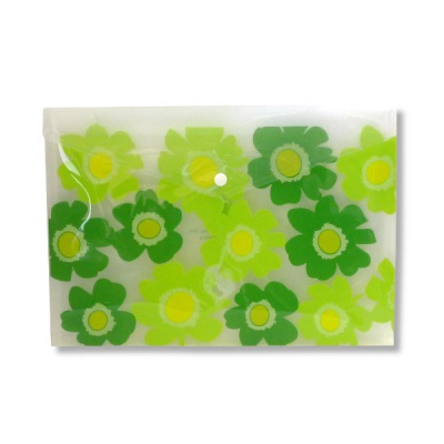 Папка-конверт на кнопке, А4, PP 180 мкм, полупрозрачная, матовая, Comix Летние цветы_Акция!!