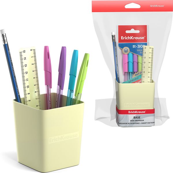 Органайзер настольный 6 предметов ErichKrause Base Pastel желтый Акция!