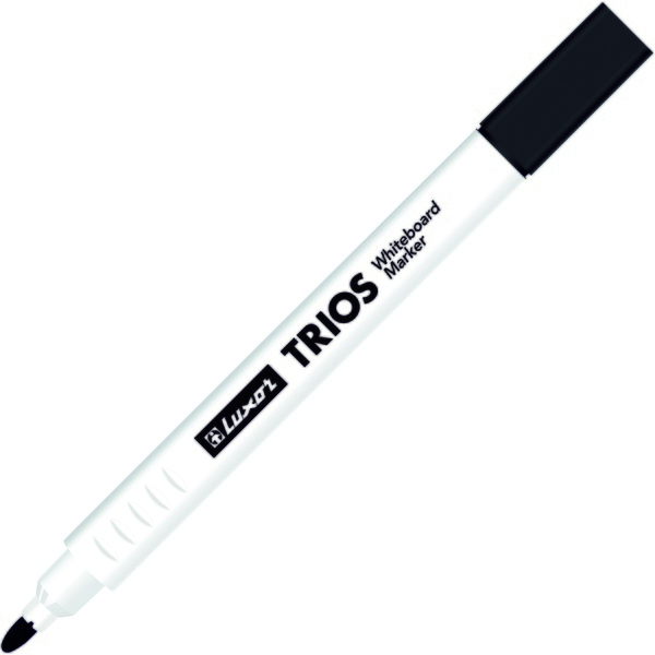 Маркер для м/м доски, черный, пулевидный, 2.5 мм, трехранный корпус, Luxor Trios