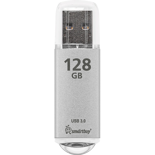 Флеш-накопитель USB 3.0/3.1, 128 ГБ, Smartbuy V-Cut Silver/сверкающий серебристый