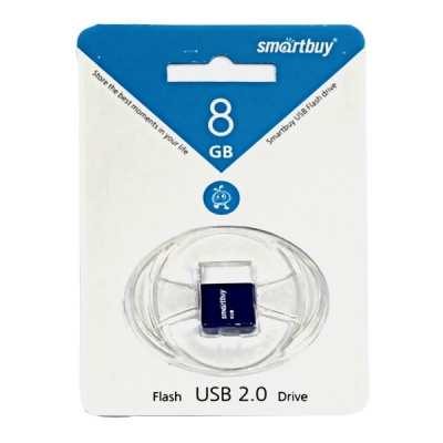 Флеш-накопитель USB 2.0, 8 ГБ, Smartbuy LARA_синий Флеш-накопитель USB 2.0, 8 ГБ, Smartbuy LARA_синий