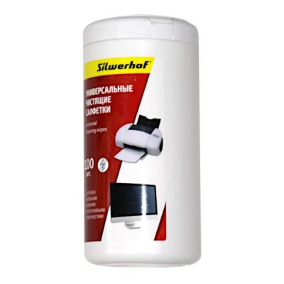 Салфетки чистящие универсальные Silwerhoff, 100 шт., в тубусе