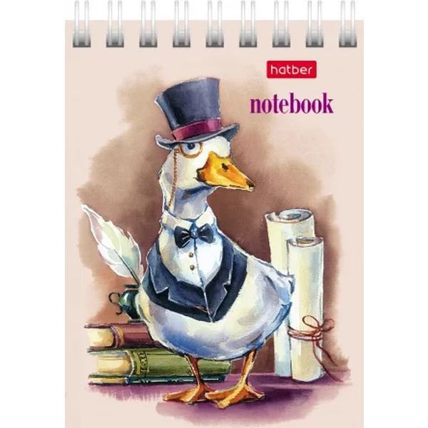 Блокнот на гребне А7, 40 л., клетка, 65 г/м², Hatber GUSSI_6 дизайнов   Акция!