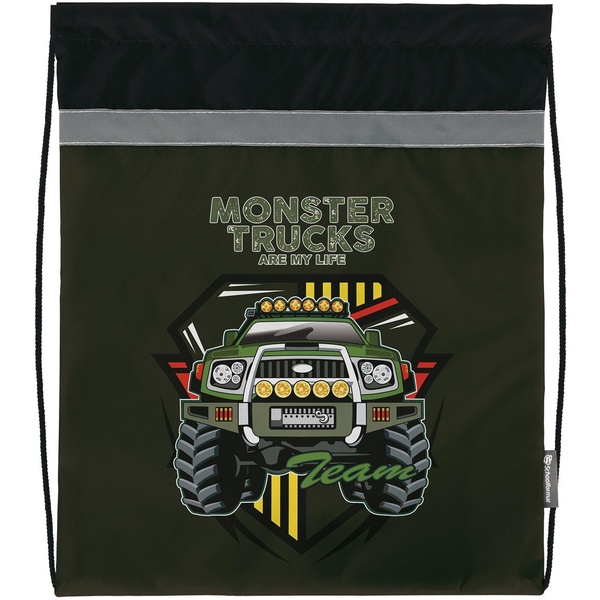 Сумка для сменной обуви SCHOOLFORMAT Monster truck, 42*34 см, светоотр. полоса  Акция!