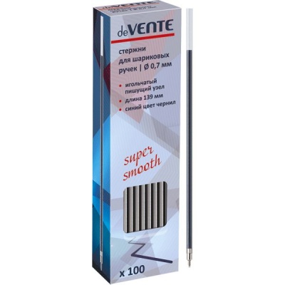 Стержень шариковый синий, 139 мм, 0.7 мм "игла", масл. осн., deVENTE Стержень шариковый синий, 139 мм, 0.7 мм "игла", масл. осн., deVENTE
