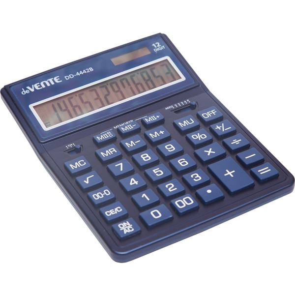 Калькулятор базовый deVENTE DD-4442B, 12-разряд., ЖК, 1 яч. памяти, дв. питание, 00, →, синий Калькулятор базовый deVENTE DD-4442B, 12-разряд., ЖК, 1 яч. памяти, дв. питание, 00, →, синий