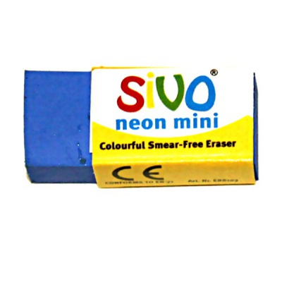 Ластик SIVO Neon mini, полимер, прямоугольный, 30*15*10 мм, 5 дизайнов, + картон. держатель Ластик SIVO Neon mini, полимер, прямоугольный, 30*15*10 мм, 5 дизайнов, + картон. держатель