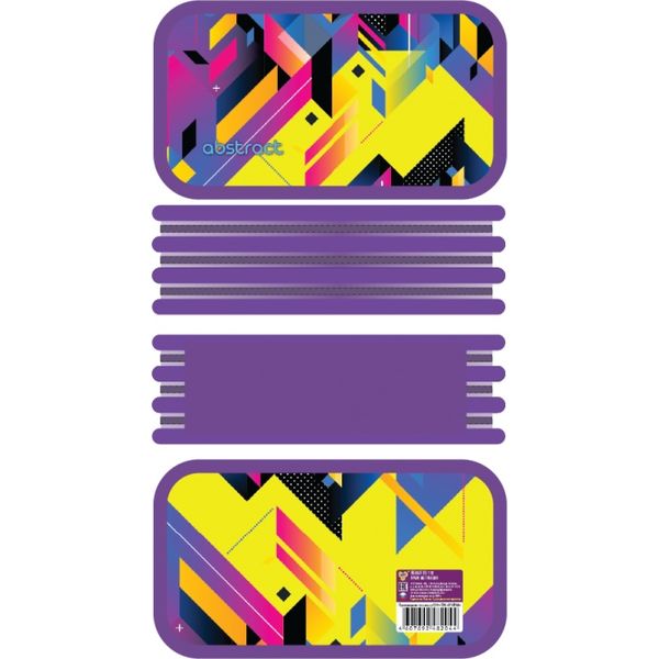 Пенал 3 отд., на молнии, 190*105*60 мм, лам. картон, тканевый торец, ПЧЕЛКА Яркая абстракция Акция!