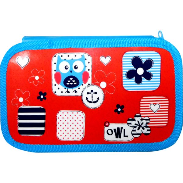 Пенал 3 отд., на молнии, 190*105*60 мм, лам. картон, тканевый торец, ПЧЕЛКА Кармашки Акция!