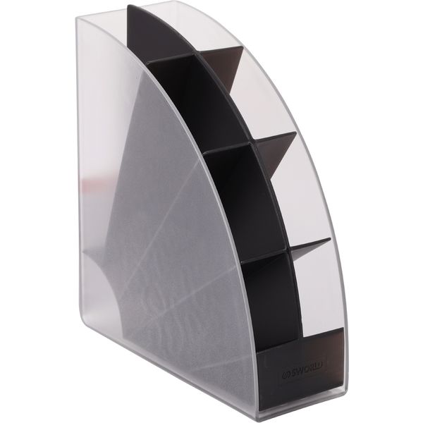 Органайзер настольный deVENTE Fan, пластиковый, 8 отд., 178*155*68 мм, черный